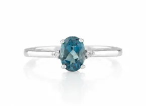 Silver Ring with London Blue Topaz