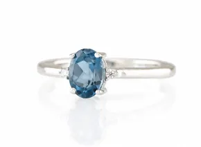 Silver Ring with London Blue Topaz