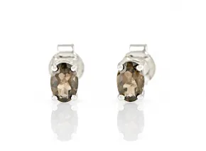 Sterling silver earrings with smoky quartz