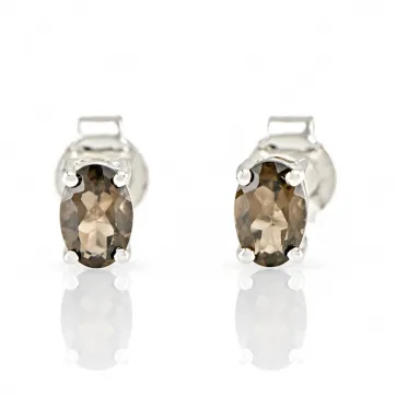 Sterling silver earrings with smoky quartz