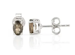 Sterling silver earrings with smoky quartz