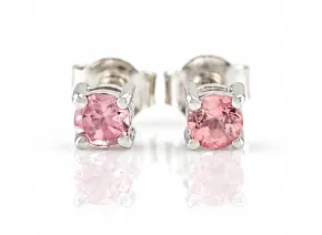 Silver earrings with pink tourmaline