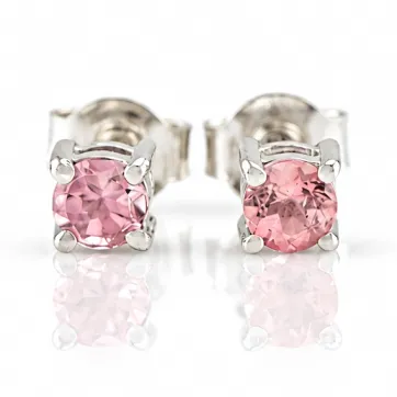 Silver earrings with pink tourmaline