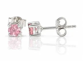 Silver earrings with pink tourmaline