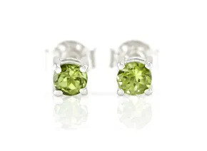 Silver Earrings with Natural Moldavite
