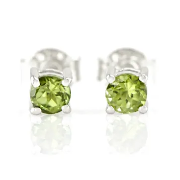Silver Earrings with Natural Moldavite