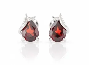 Silver Garnet Earrings