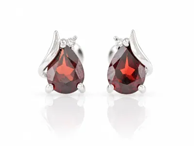 Silver Garnet Earrings