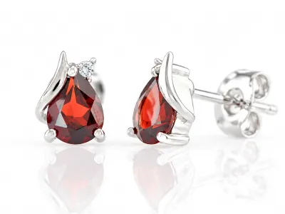 Silver Garnet Earrings