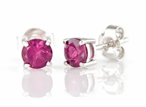 Silver Rhodolite Earrings