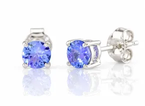 Silver Earrings with Tanzanite