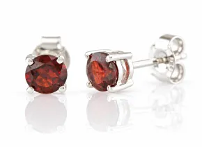 Silver Earrings with Garnet