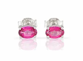 Silver Earrings with Pink Topaz