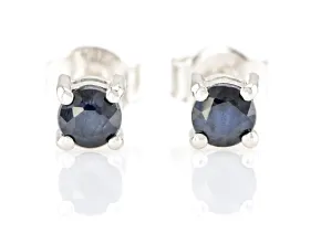 Silver Earrings with Natural Blue Sapphire